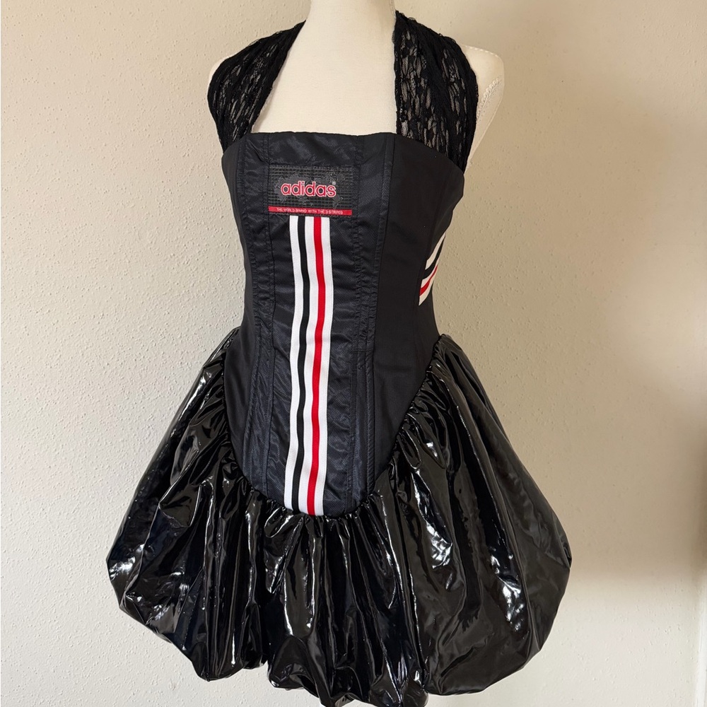 Adidas Black Dress with Red and White Accents